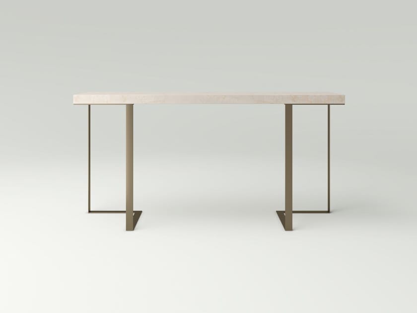 Металлическая консоль с каменной или дубовой столешницей NITZAN HOME ANGOLI ARCH-00082603