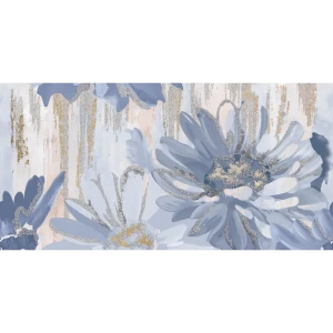 Декор настенный Нефрит-Керамика Артис Цветы 1 50x25 см матовый цвет голубой синий