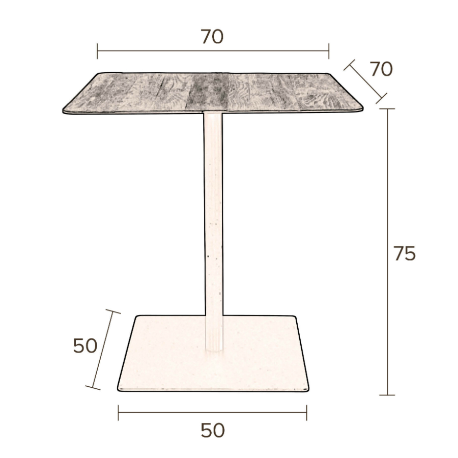 Стол Braza, квадратный, коричневый Dutchbone 2100091 - Вид №1