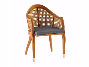 Стул для сада из тикового дерева с подлокотниками