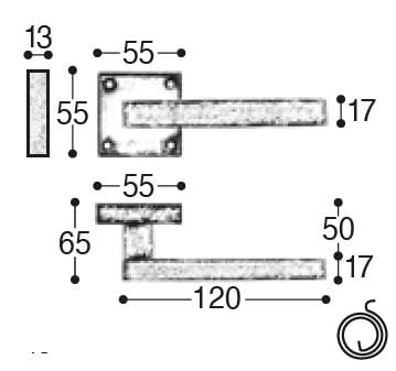 Бронзовая ручка на розетке GIARA ART DESIGN-BRONZE Quadra ARCH-00047687 - Вид №4