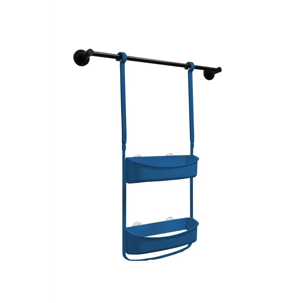 Полка для ванной прямоугольная Raindrops W5682-B двухъярусная 31 см цвет синий Полка 2-ая STLM-2145399 - Вид №1