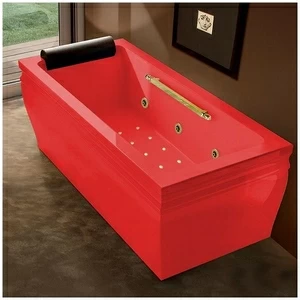 Ванна с гидро и аэромассажем красная с золотом Gruppo Treesse Blanque 1880 V168N-SX-KZ