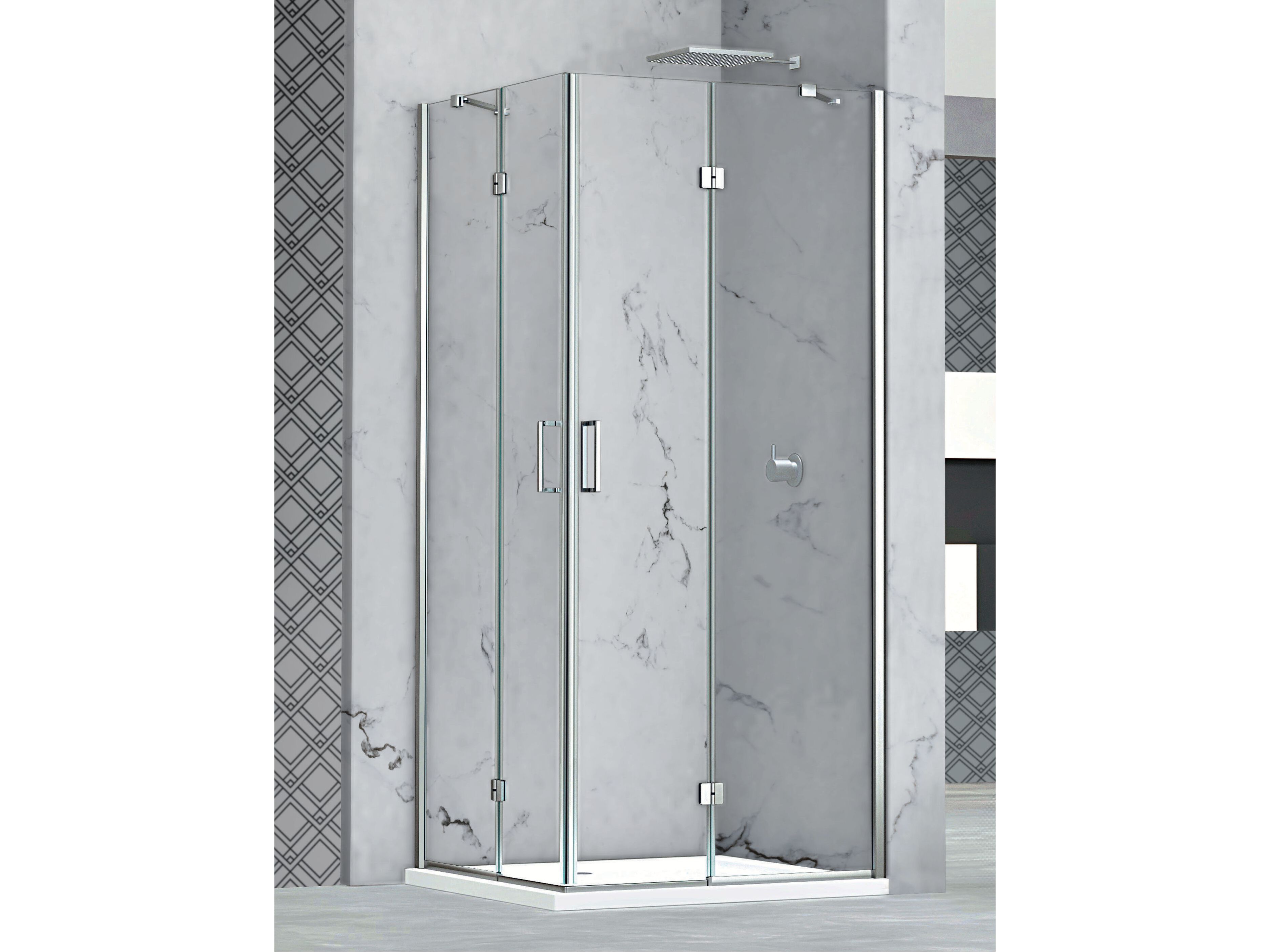 Угловая душевая кабина из хрусталя с распашной дверью Metidea топ ARCH-00048700 - Вид №1