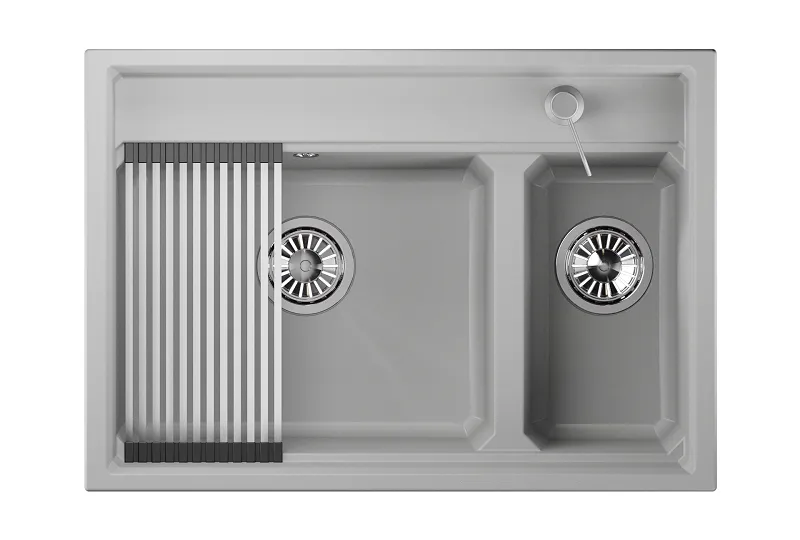 KS-7302, АРКТИК (БЕЛЫЙ), кухонная мойка, кварц GRANULA 7302-ST343 - Вид №1