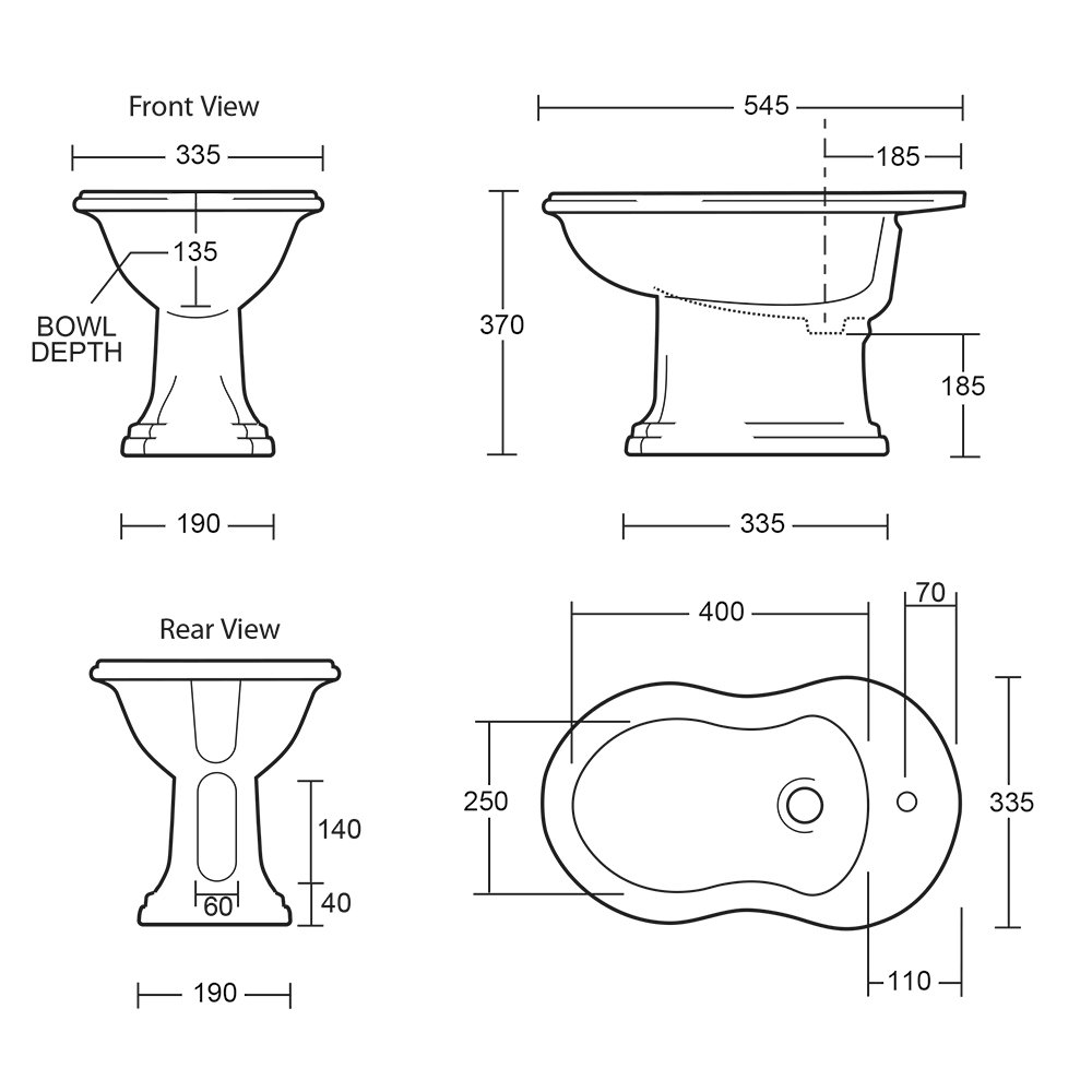 IMSR129 Напольное биде Heyford Heyford Imperial  - Вид №2