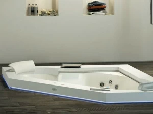 Jacuzzi® 2-х местная угловая гидромассажная ванна из Corian® Aura