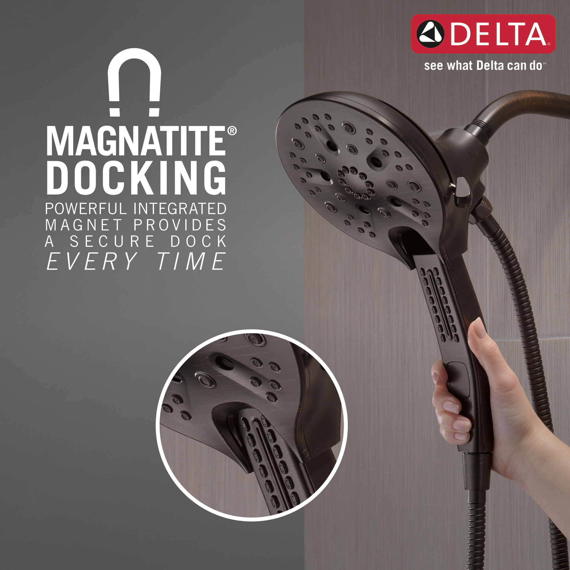 58620-RB25-PK In2ition® H2Okinetic® Душ два в одном с 5 настройками Delta Faucet Universal Showering Венецианская бронза  - Вид №2