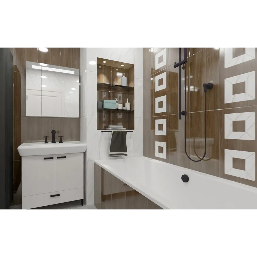 Нефрит-Керамика Луксор: настенная плитка с коричневым мраморным эффектом 30x60 см 89232598 STLM-0943948 - Вид №5