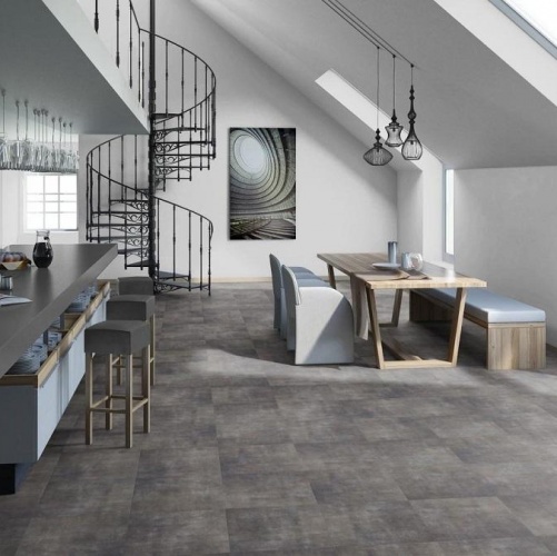 Виниловый ламинат Tarkett Lounge Concrete Дизайнерский с брашью (Текстурированная) 457,2х457,2 мм 1000901222 - Вид №3