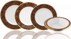 10676108 Noritake Сервиз столовый Noritake Ксавьер,золотой кант на 6 персон 25 предметов, фарфор Фарфор костяной