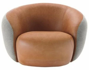 Sesta Мягкое кожаное кресло с подлокотниками Botero