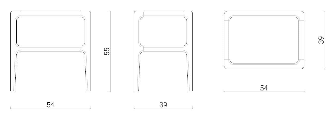 Прямоугольная тумбочка из дерева и стекла Morelato ARCH-00100430 - Вид №4