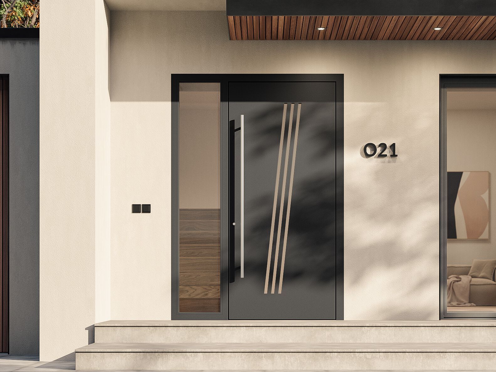 Алюминиевая входная дверь со стеклянными панелями WnD ATRIUM 75 - INFINITY ARCH-00100704 - Вид №1