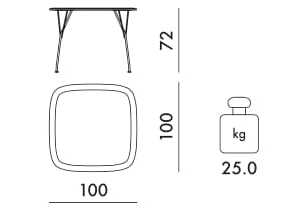 Квадратный стол из стали и дерева Kartell VISCOUNT OF WOOD ARCH-00097390 - Вид №8