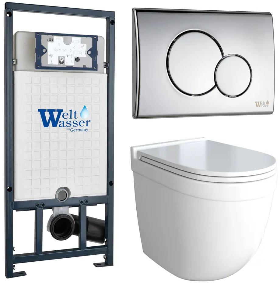 91639066 Комплект инсталляция с унитазом Weltwasser Mar JKS601507RD цвет белый STLM-0967139