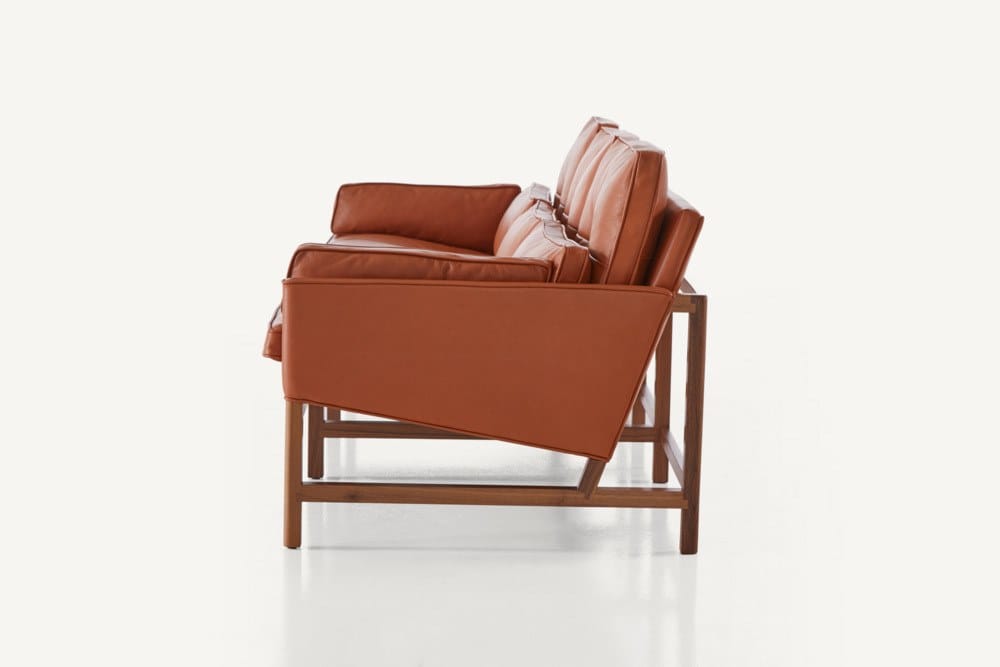 3-местный кожаный диван BassamFellows Wood Frame Lounge ARCH-00040011 - Вид №8