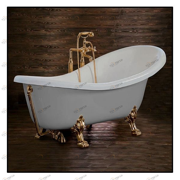 Ванна Akcjum Rectime 160 WR-03-01-Br-M овальная серая с золотыми ножками WR0301BRM