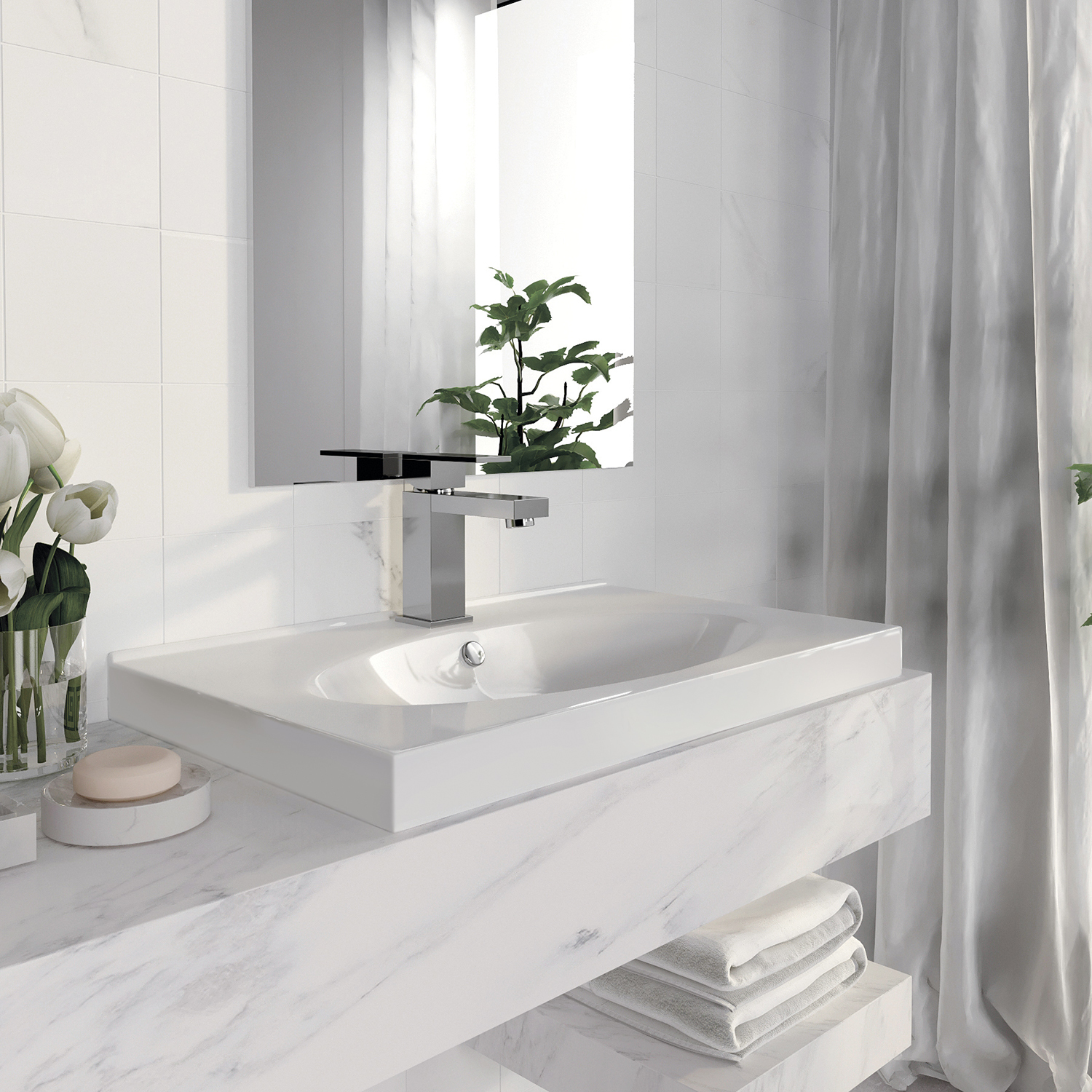 NXT60SLWB01 Мебельный умывальник 60 SANITA LUXE Next - Вид №7