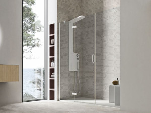 Стеклянная ниша душевая кабина с распашной дверью