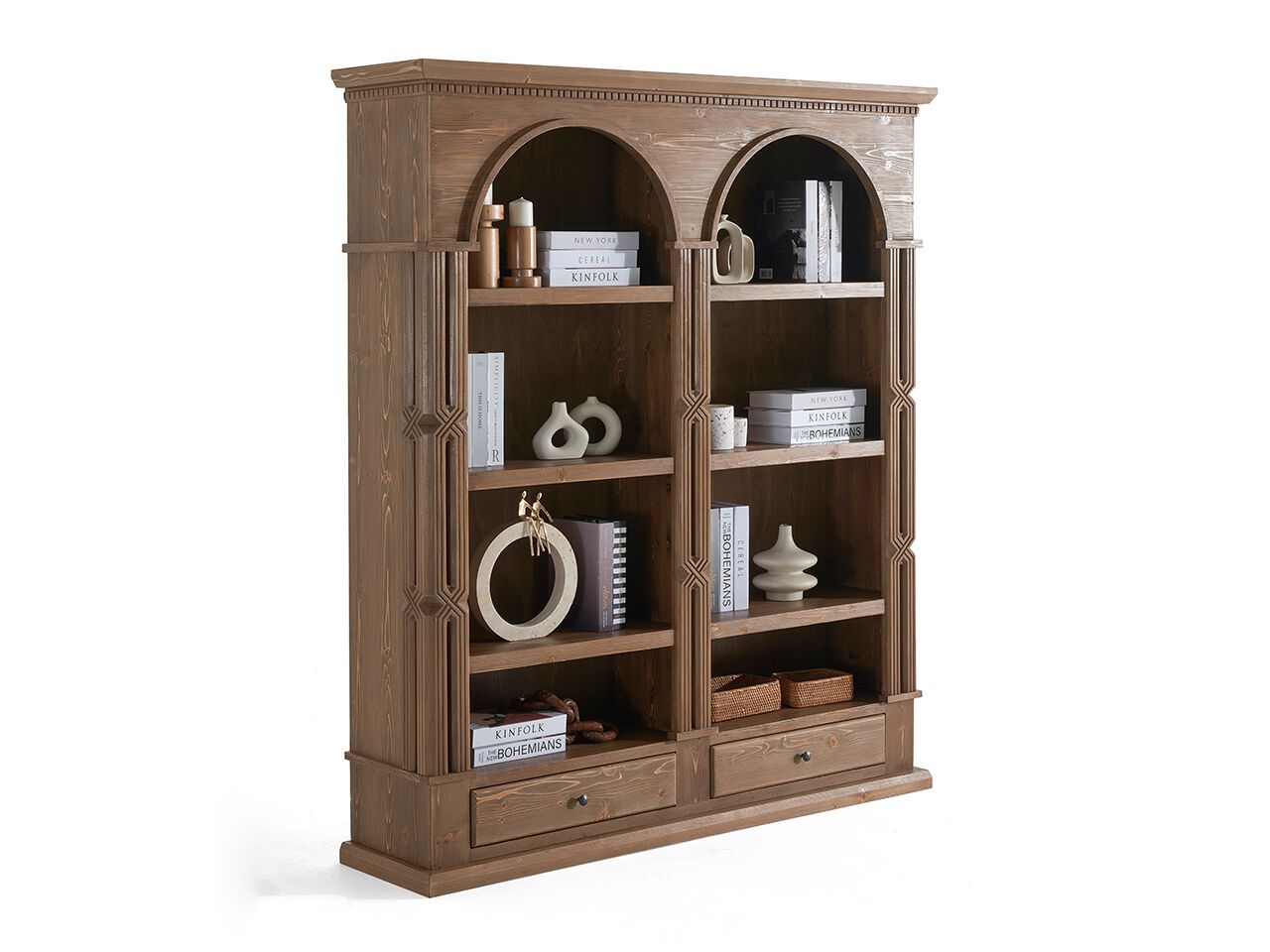 Отдельно стоящий деревянный книжный шкаф с ящиками NDESIGN Ezora ARCH-00080367 - Вид №1