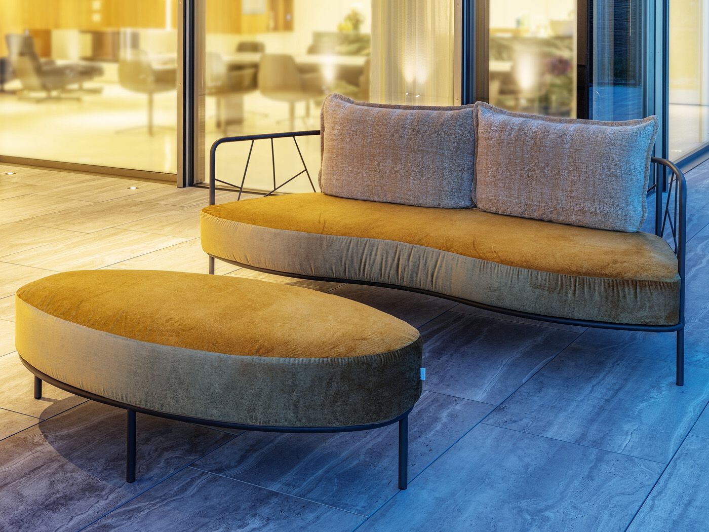 Из нержавеющей стали сад пуф FISCHER MÖBEL Aura ARCH-00024068 - Вид №3