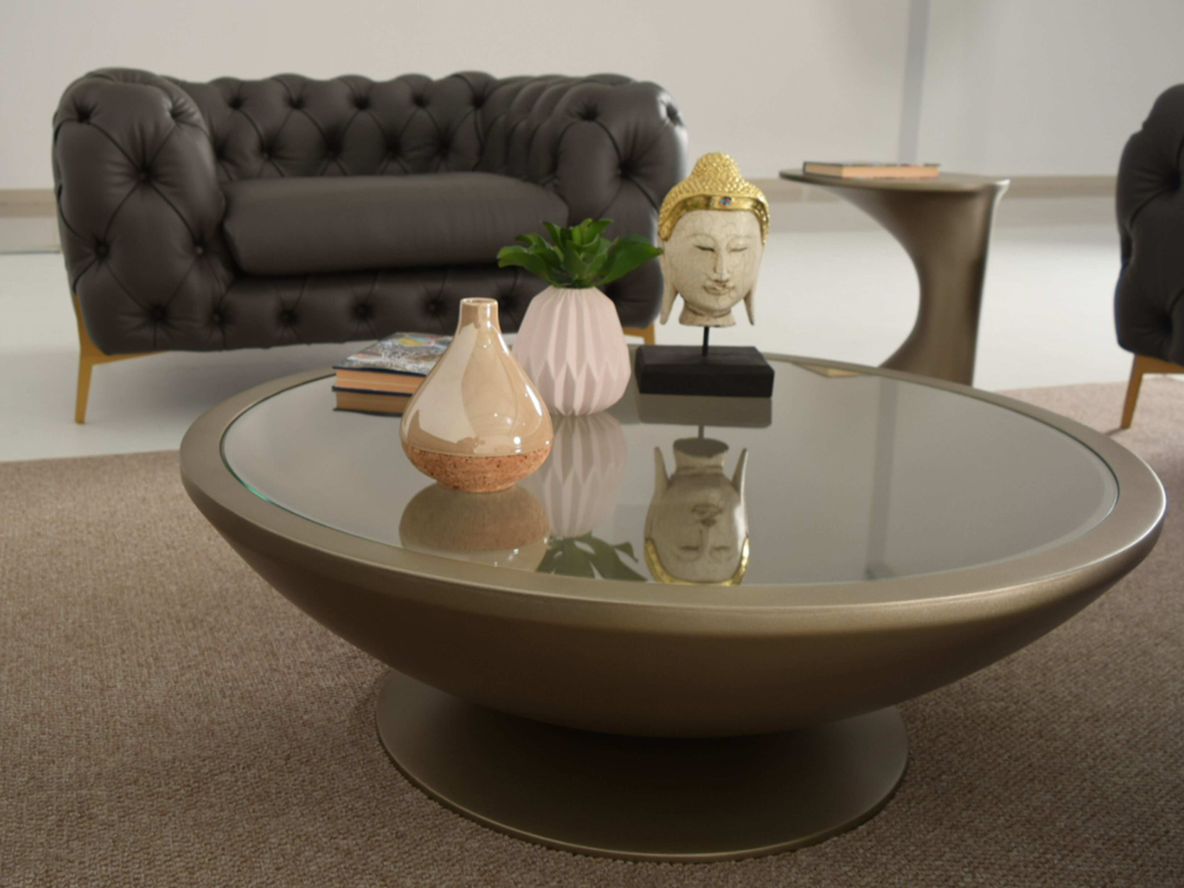 Круглый журнальный столик из стекловолокна ABLE MARS ARCH-00100480 - Вид №4