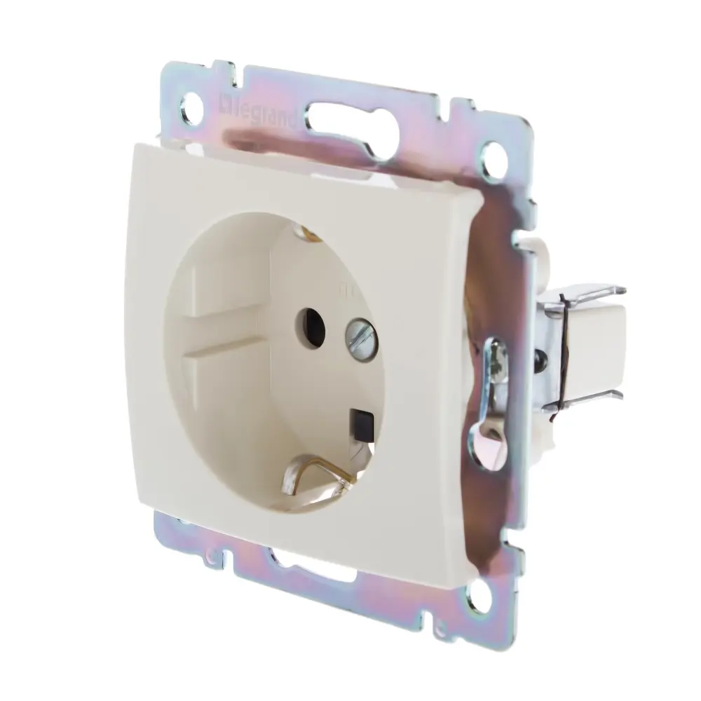 Legrand Valena Classic - розетка с заземлением и защитными шторками, слоновая кость 11273805 STLM-1401997 - Вид №2