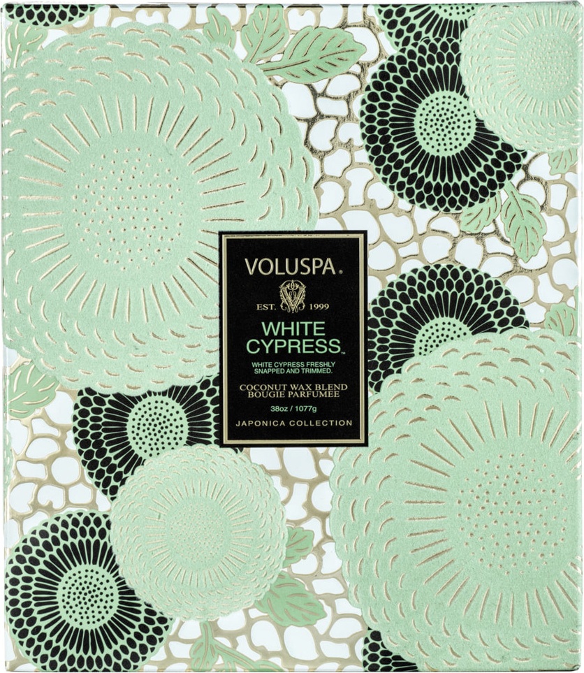 10664211 VOLUSPA Ароматическая свеча Voluspa "Белый кипарис",  с 3 фитилями, 1077гр 