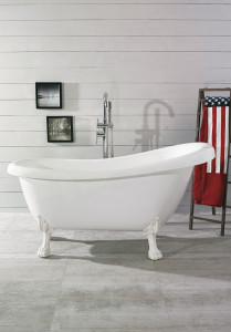 188 Ванна Старая Англия 156 Белый, Белые Ноги Noro  Белый