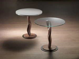 Carpanelli Круглый журнальный столик из дерева и стекла Carpanelli contemporary 2013 Tl42-/b-c