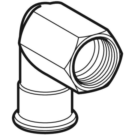 33803 Переходной угольник Geberit Mapress из нержавеющей стали 90°, с внутренней резьбой Geberit  - Вид №1