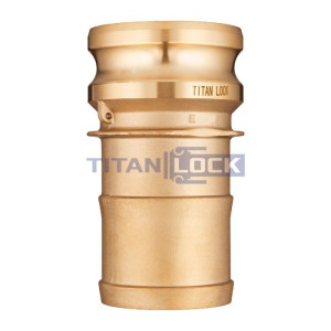 Камлок латунный тип E, ниппель с хвостовиком 3", TL300EBR TITAN LOCK
