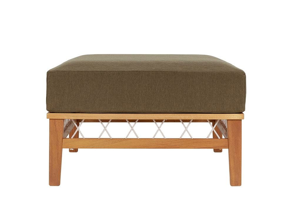 Квадратный тканевый садовый пуфик с основанием iroko Rever Zenit ARCH-00136510