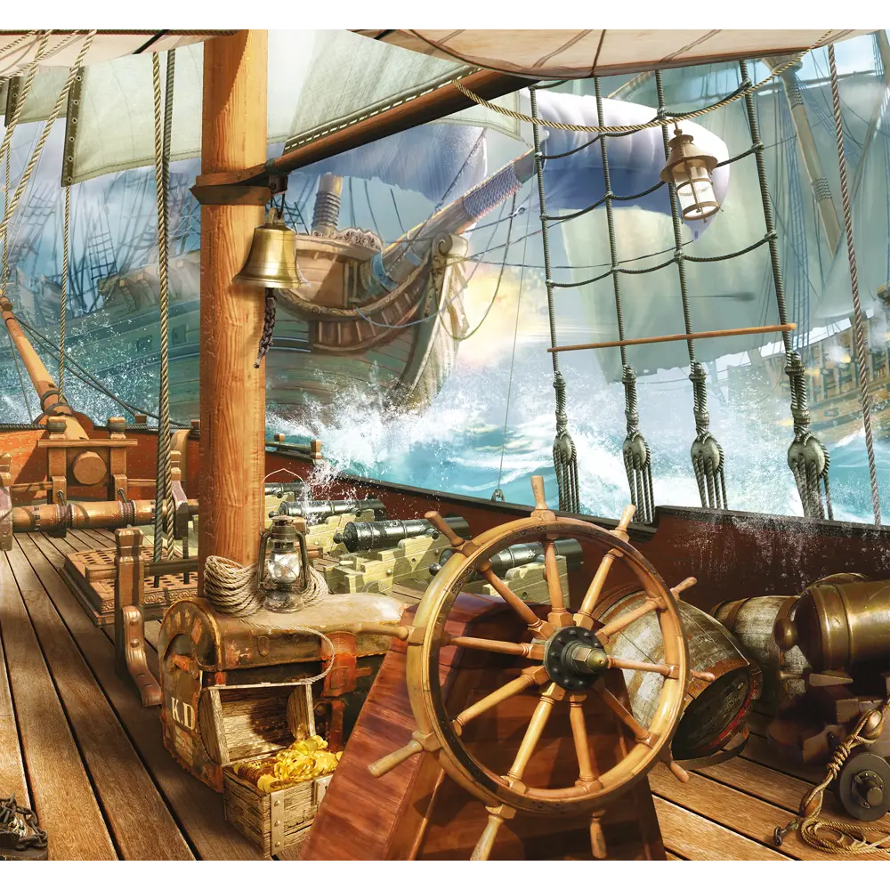 Фотообои 3D Flizart «Пиратский бой», флизелиновые, 300x280 см 82363629 STLM-2017878 FBRUSH