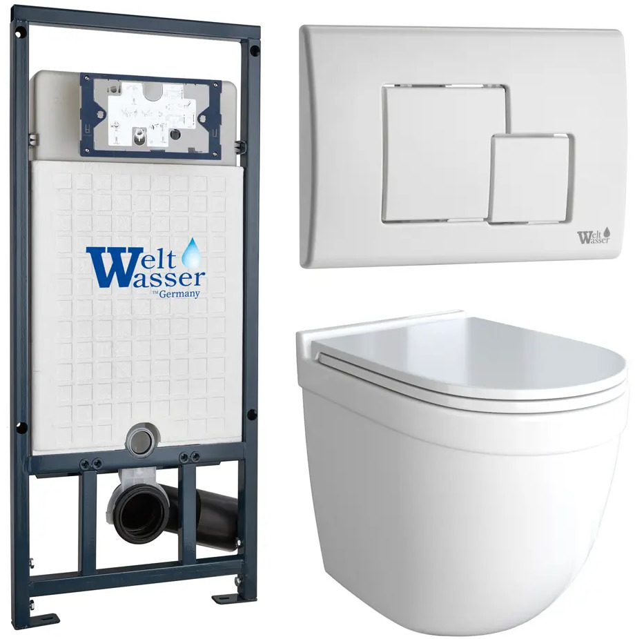 91639070 Комплект инсталляция с унитазом Weltwasser Mar JKS601507SGW цвет белый STLM-0978561