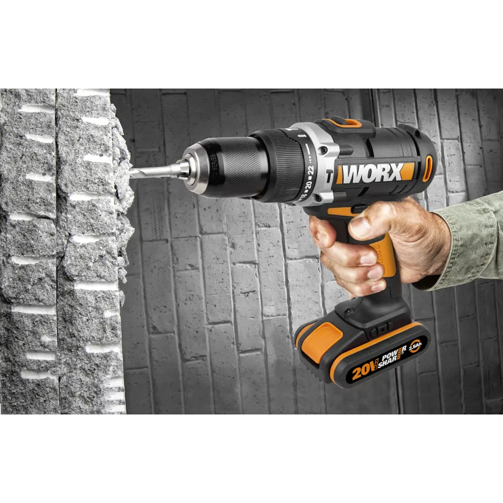 Дрель-шуруповерт аккумуляторная Worx WX372.6, 20 В Li-ion 2.5 Ач STLM-2208550 - Вид №4