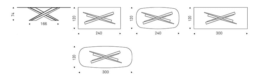 Прямоугольный стол из стали и хрусталя Cattelan italia LANCER ARCH-00063467 - Вид №4