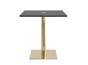 Квадратный обеденный стол с мраморной столешницей
