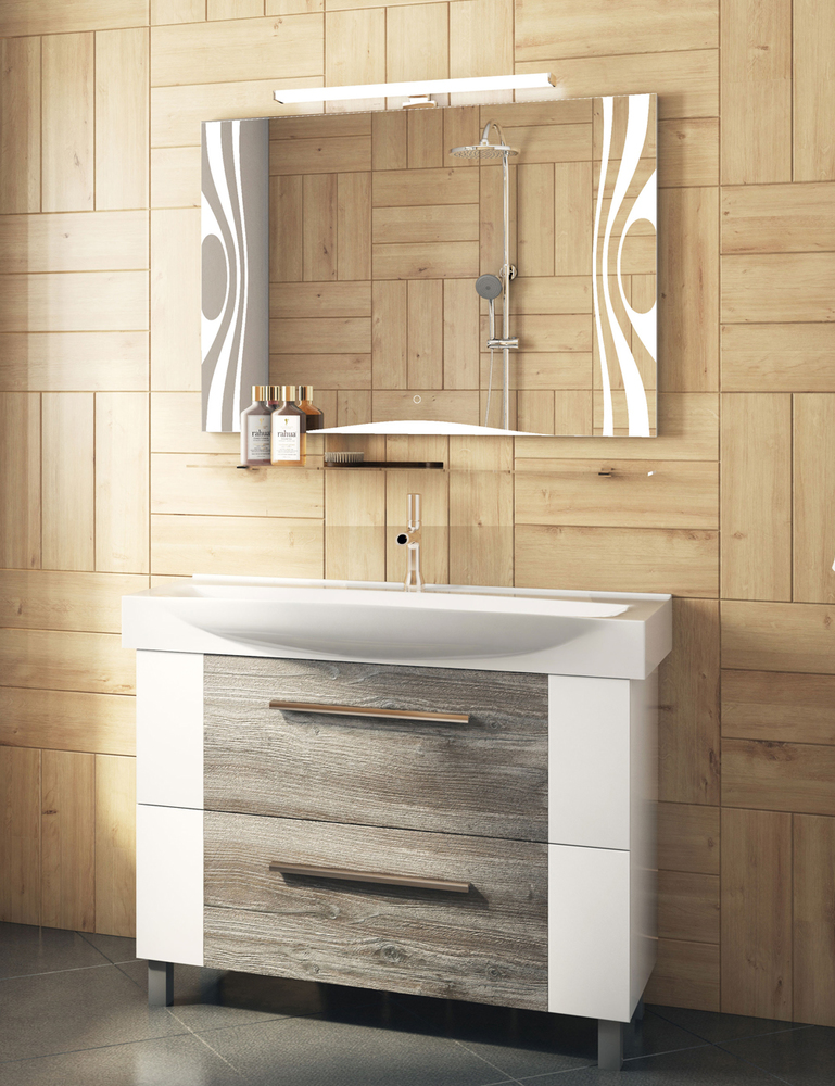 Тумба с раковиной Leo 1050 (Элвис)1050⨉520⨉820 мм сонома темный Santreyd sun-id-664510 - Вид №3