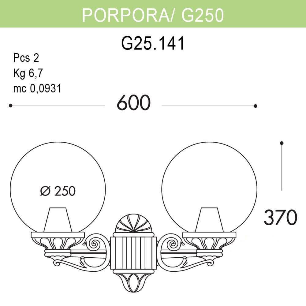 Уличный настенный светильник Fumagalli Porpora/G250 G25.141.000.WYE27 FUMAGALLI PORPORA, G250 271822 Белый  - Вид №1