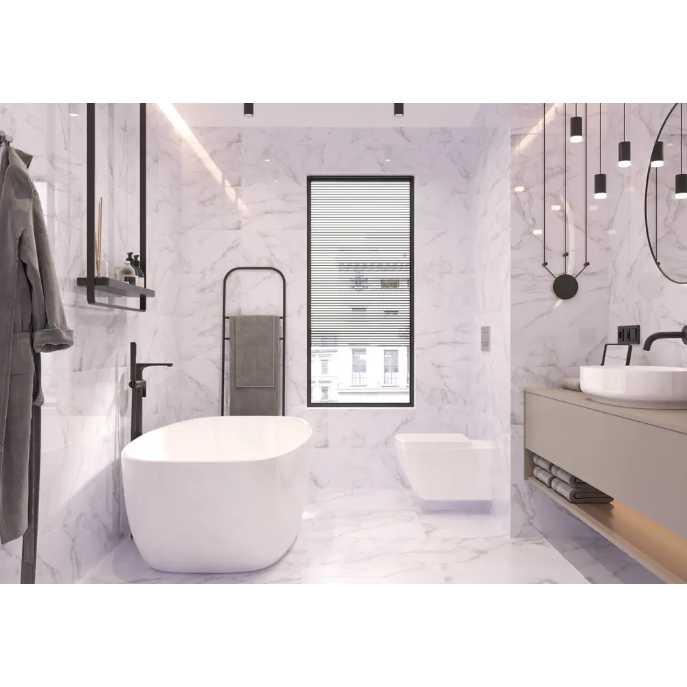 Плитка настенная Marmo Bianco Chevron 30х60 см 1.44 м² цвет белый 82794799 STLM-2114857 Golden Tile - Вид №3