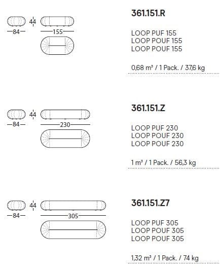 Овальный пуф из ткани SANCAL петля ARCH-00133361 - Вид №5