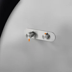 Термостат для душа матовая сталь с оранжевой ручкой Toki Radomonte TKI53SCIL24