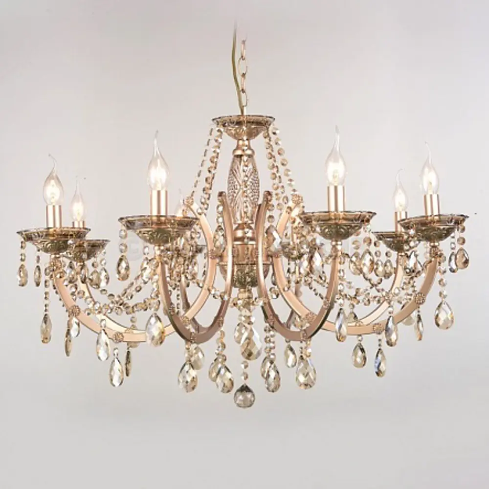 Люстра хрустальная подвесная Helda 8 ламп Е14 цвет бронза LAMPLANDIA STLM-2188048 - Вид №2