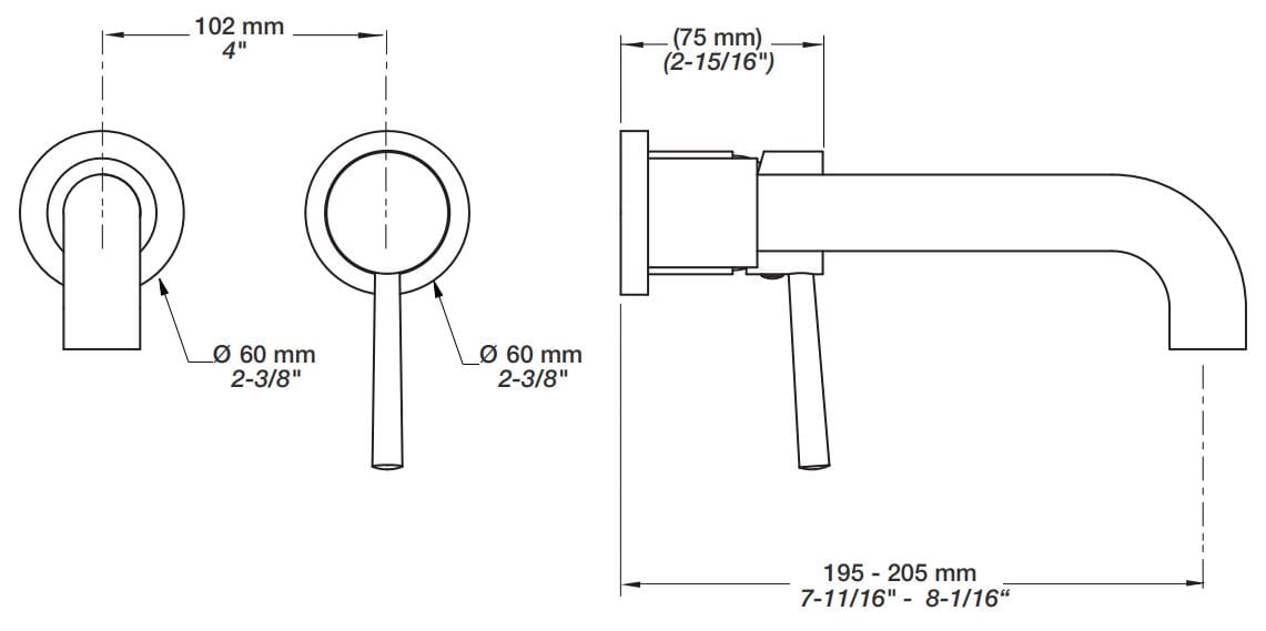 Настенный смеситель для раковины с 2 отверстиями без слива BARIL Zip B66 ARCH-00032906 - Вид №4