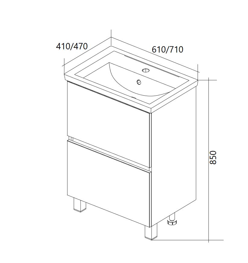 У76053 Тумба Aris 60Н 2я. Белый глянец 1 Marka ARIS - Вид №5