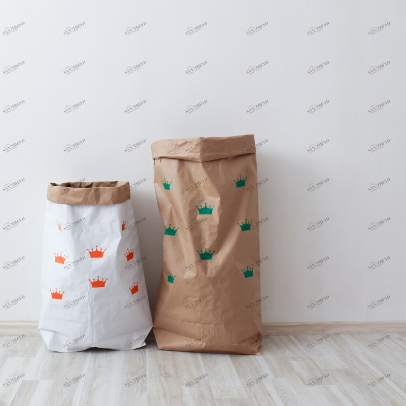 Эко-мешок для игрушек Small Crowns из крафт бумаги VAMVIGVAM  282004 Белый;бежевый Santreyd 