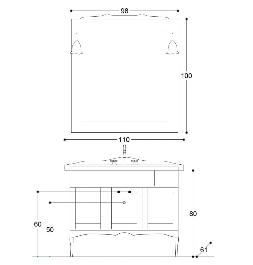 Напольный умывальник Gaia Mobili Classic ARCH-00011044 - Вид №1