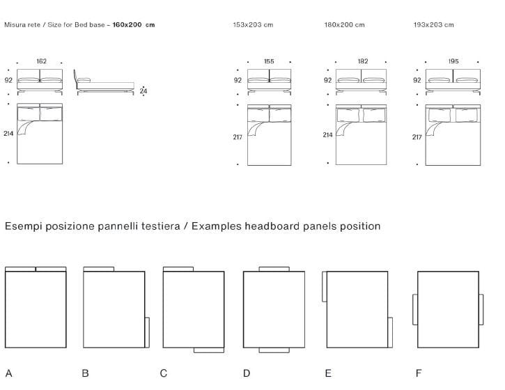 Двуспальная кровать из ткани с мягким изголовьем Saba Italia Avant-Après ARCH-00101821 - Вид №6